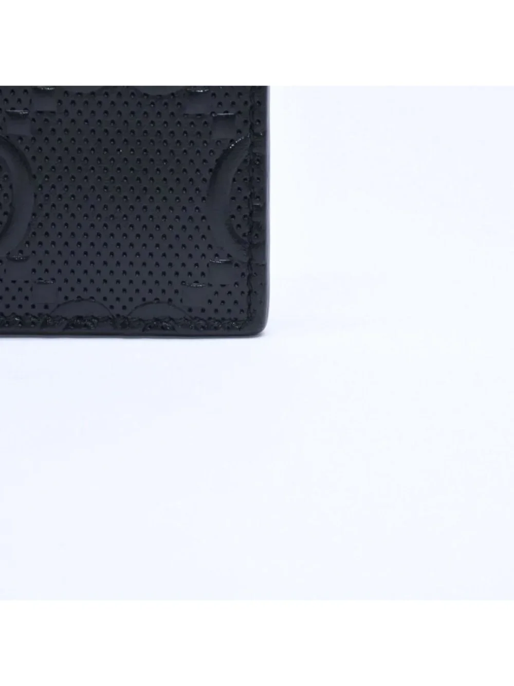 Gucci Card Case Business GG Embossed Leather Black